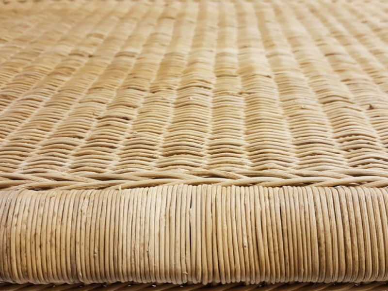 Small Rattan Bench - Close Up Small Rattan Bench - Close Up